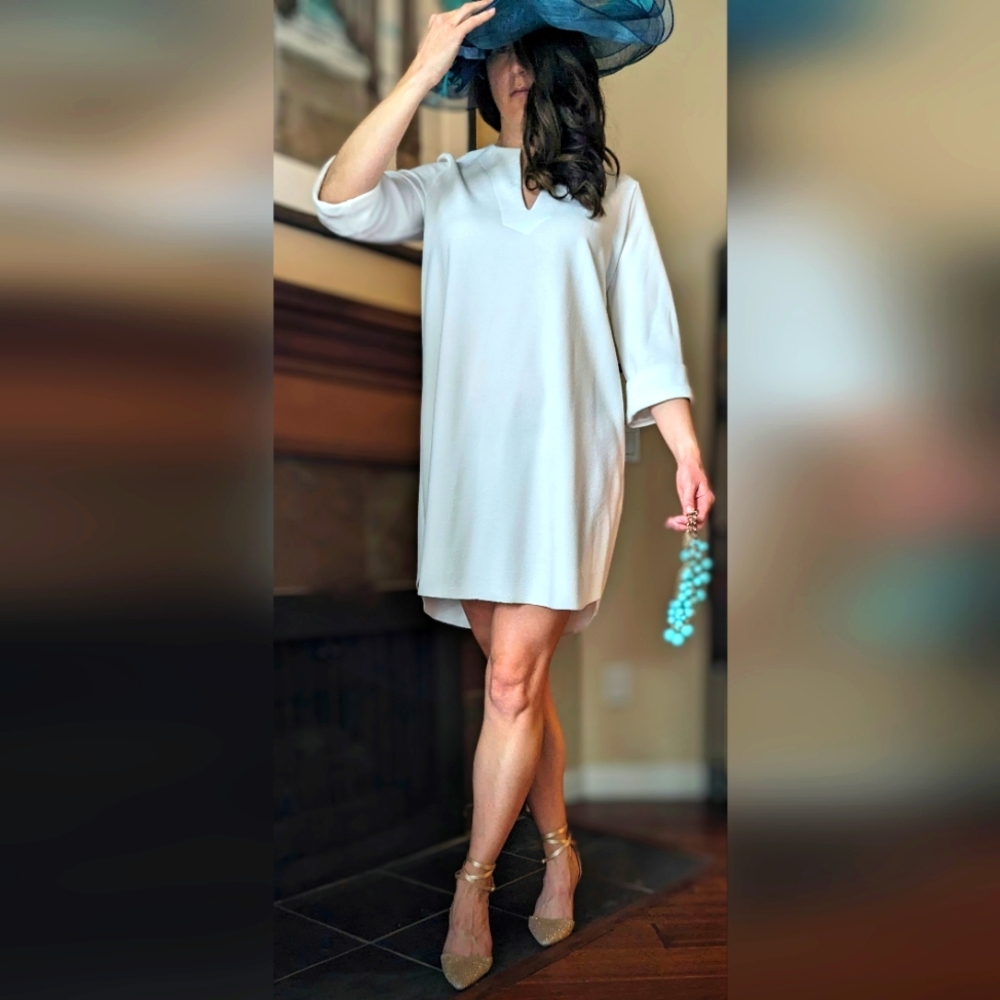 Zara White Mid-length Dress, size Medium